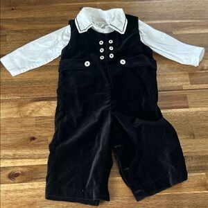 Vintage Boys Strasburg Black Velvet Formal Outfit